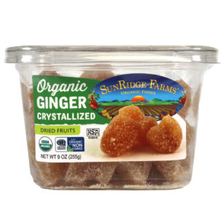 Organic Crystallized Ginger - Cane Sweetened - 12 Count, 9 oz. Tub