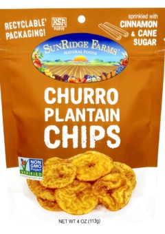 Churro Plantain Chips - 12 Count, 4 oz Bag